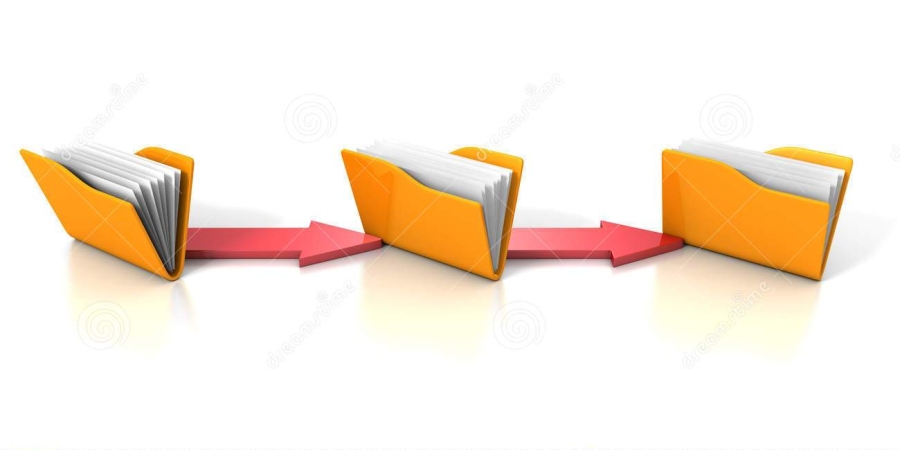 data-transfer-concept-yellow-office-folders-arrows-d-render-illustration-59783149
